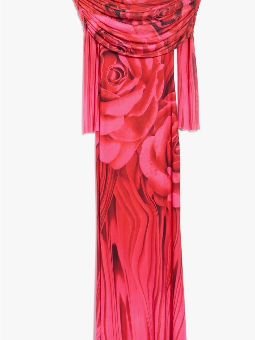 AFRM Thelma Dress in Organic Rose Pink Rose-Print Off-Shoulder Maxi Dress NWT!